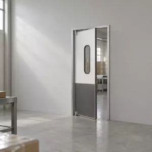 Жесткая маятниковая распашная дверь одностворчатая из сэндвич панелей 270*100